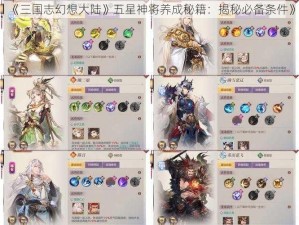 《三国志幻想大陆》五星神将养成秘籍：揭秘必备条件》