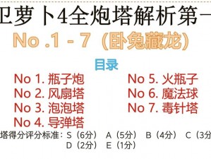 保卫萝卜防御塔性能全面解析与实战用法指南