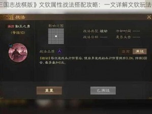 《三国志战棋版》文钦属性战法搭配攻略：一文详解文钦玩法技巧