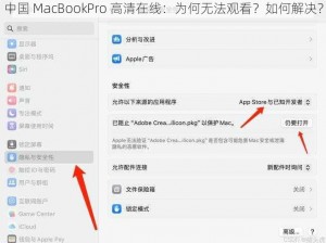 中国 MacBookPro 高清在线：为何无法观看？如何解决？