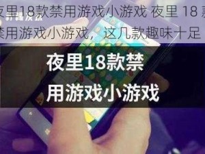 夜里18款禁用游戏小游戏 夜里 18 款禁用游戏小游戏，这几款趣味十足