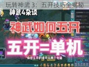 玩转神武 3：五开技巧全揭秘