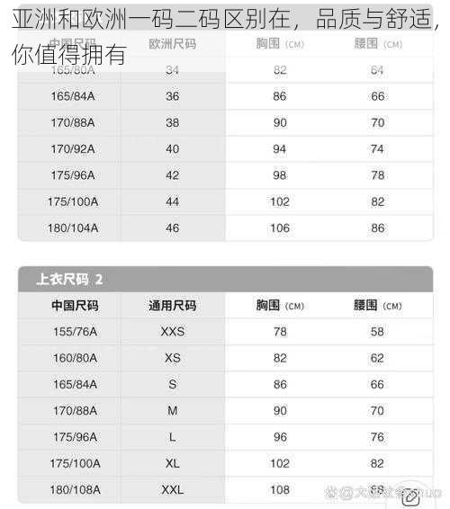 亚洲和欧洲一码二码区别在，品质与舒适，你值得拥有