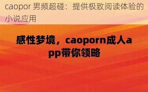 caopor 男频超碰：提供极致阅读体验的小说应用