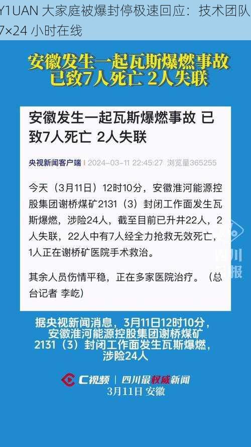 Y1UAN 大家庭被爆封停极速回应：技术团队 7×24 小时在线