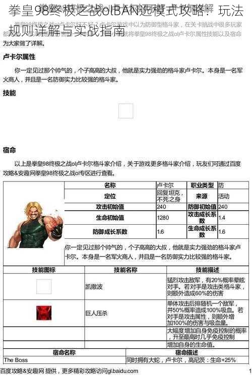 拳皇98终极之战olBAN选模式攻略：玩法规则详解与实战指南