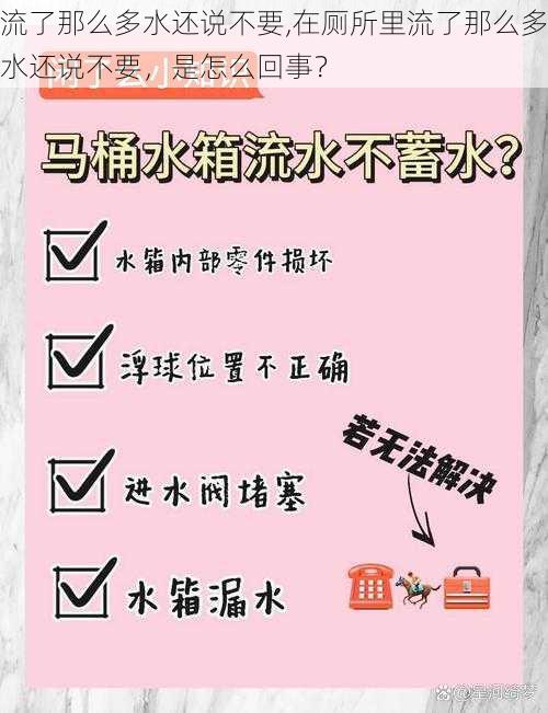 流了那么多水还说不要,在厕所里流了那么多水还说不要，是怎么回事？