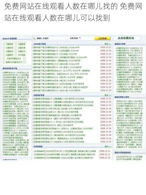 免费网站在线观看人数在哪儿找的 免费网站在线观看人数在哪儿可以找到