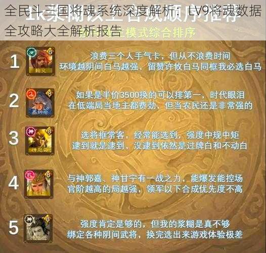 全民斗三国将魂系统深度解析：LV9将魂数据全攻略大全解析报告