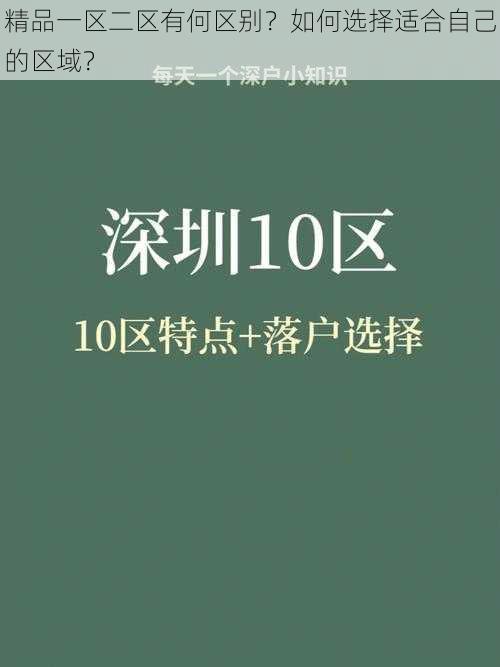 精品一区二区有何区别？如何选择适合自己的区域？