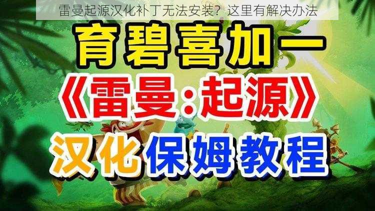 雷曼起源汉化补丁无法安装？这里有解决办法