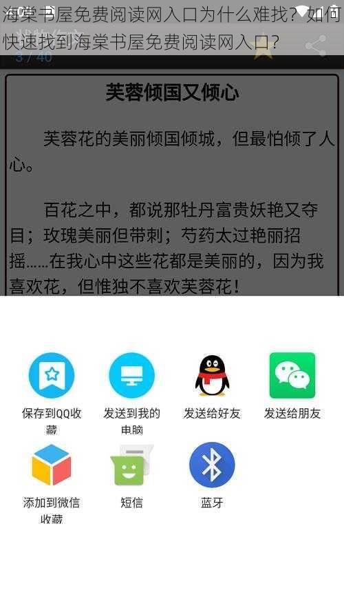 海棠书屋免费阅读网入口为什么难找？如何快速找到海棠书屋免费阅读网入口？