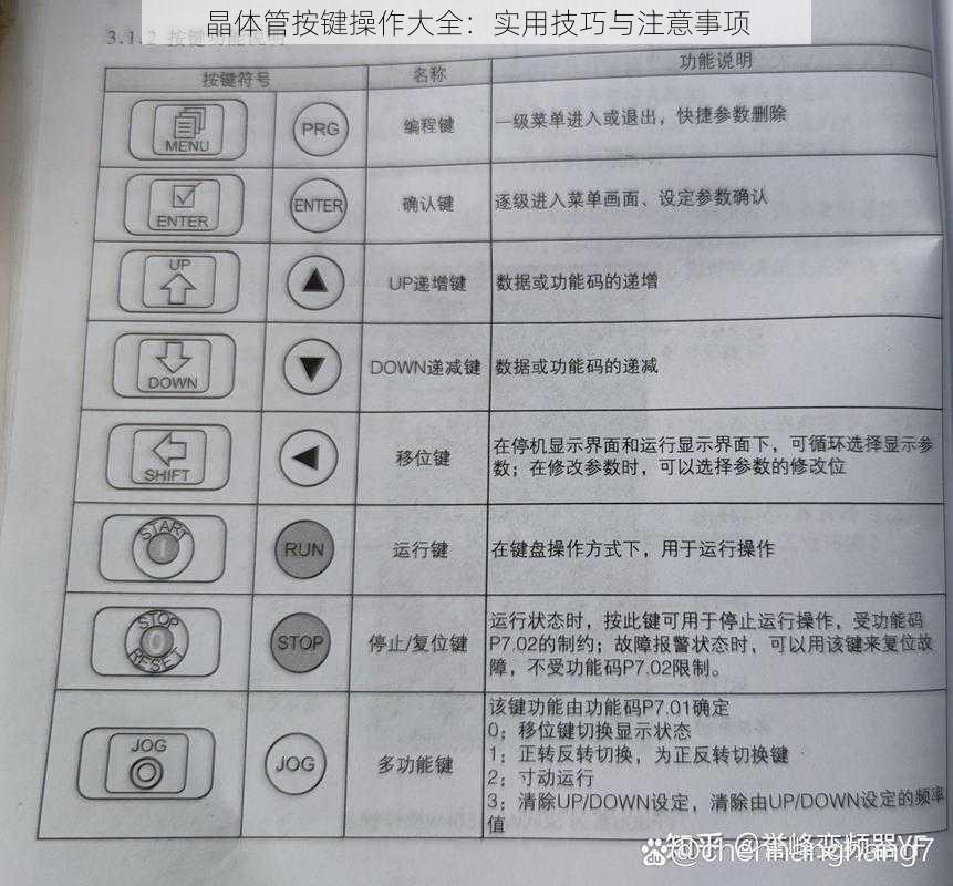 晶体管按键操作大全：实用技巧与注意事项