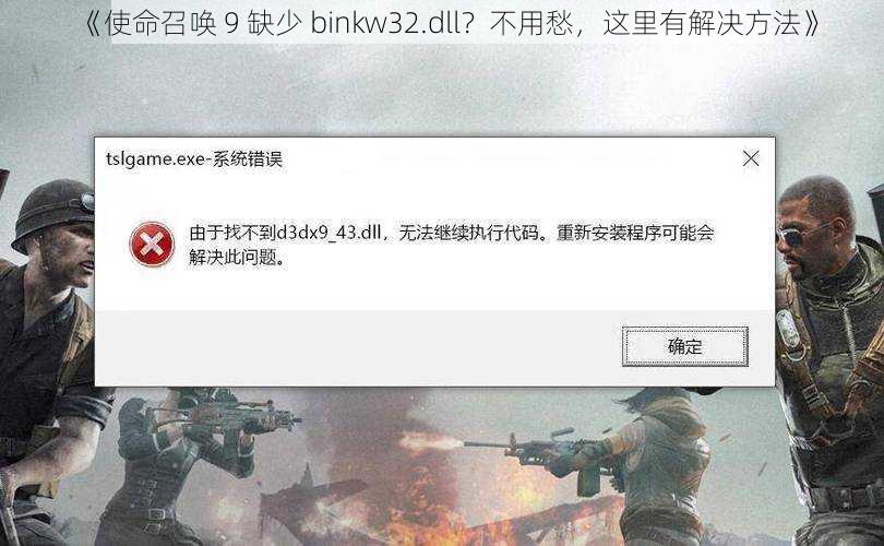 《使命召唤 9 缺少 binkw32.dll？不用愁，这里有解决方法》