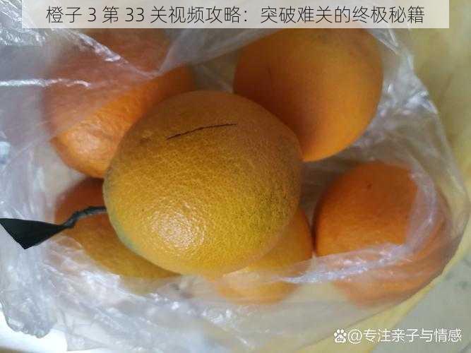 橙子 3 第 33 关视频攻略：突破难关的终极秘籍