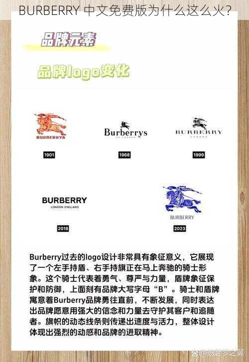 BURBERRY 中文免费版为什么这么火？