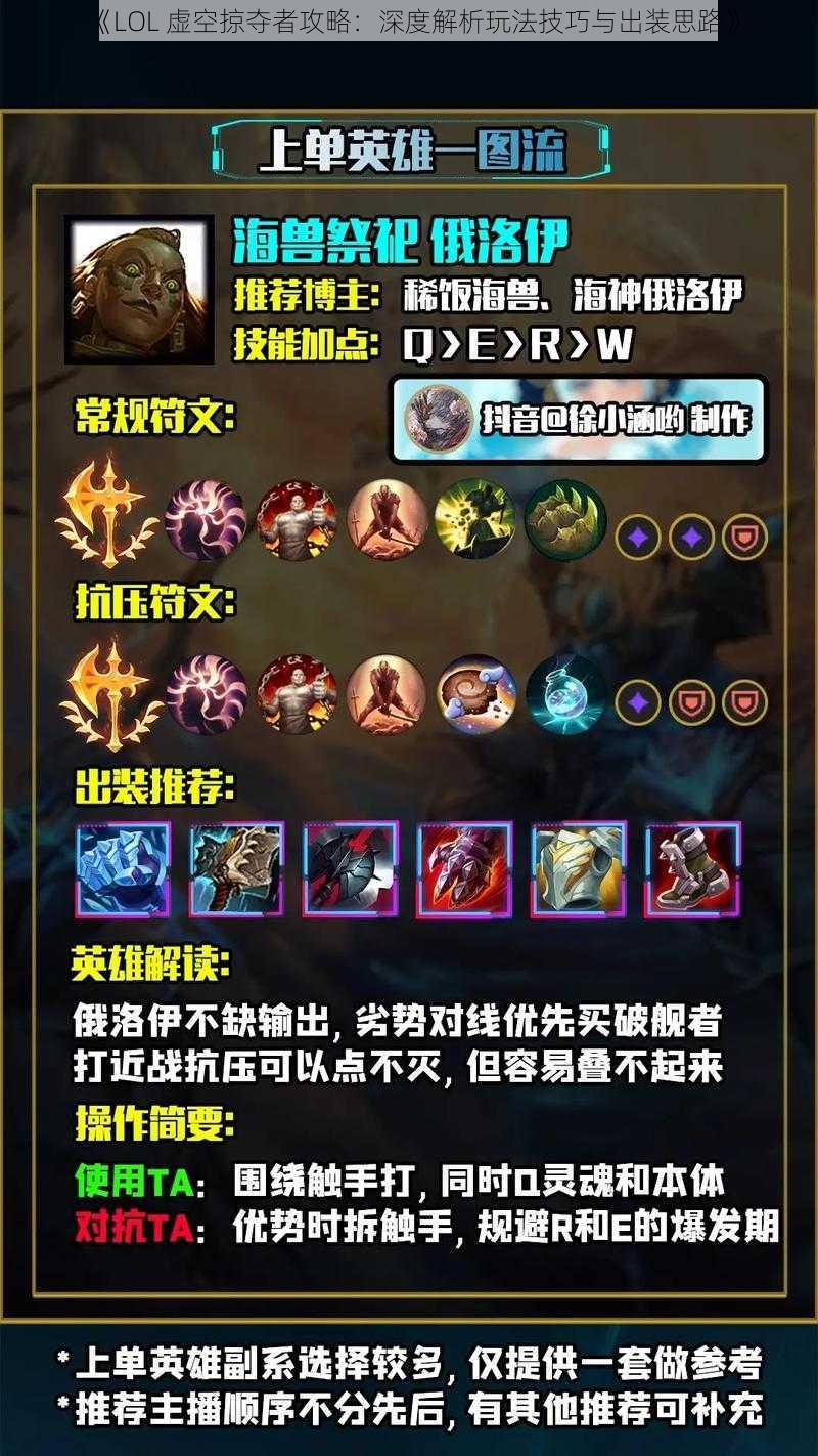 《LOL 虚空掠夺者攻略：深度解析玩法技巧与出装思路》