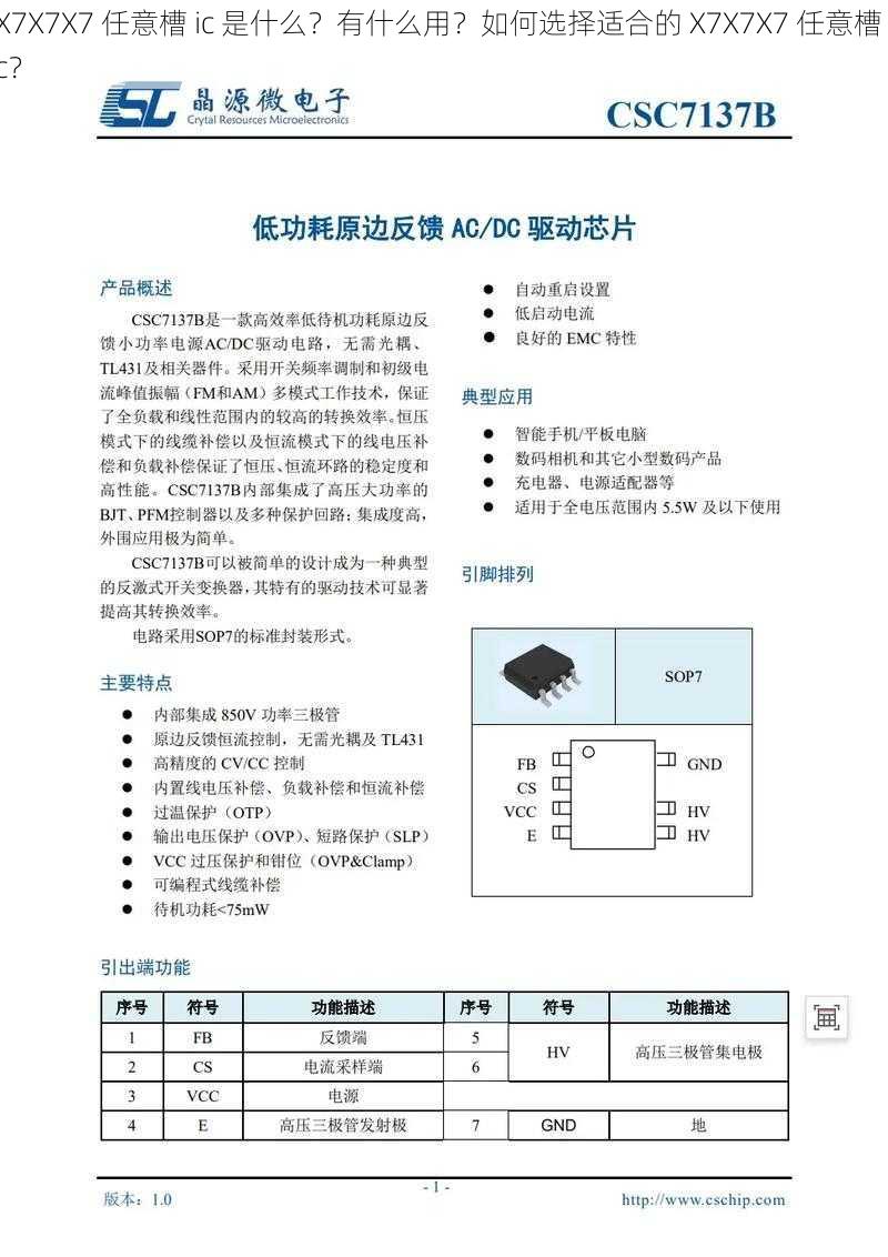 X7X7X7 任意槽 ic 是什么？有什么用？如何选择适合的 X7X7X7 任意槽 ic？