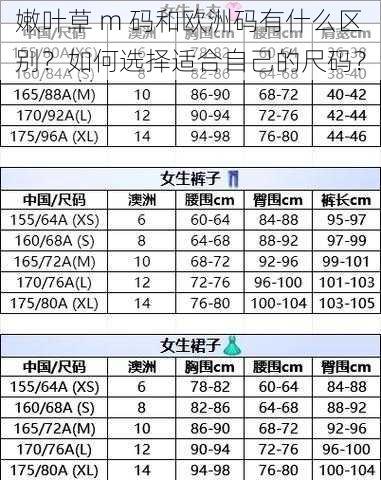 嫩叶草 m 码和欧洲码有什么区别？如何选择适合自己的尺码？