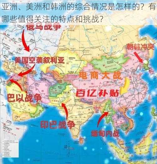 亚洲、美洲和韩洲的综合情况是怎样的？有哪些值得关注的特点和挑战？