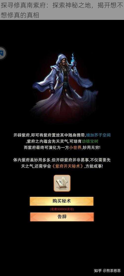 探寻修真南紫府：探索神秘之地，揭开想不想修真的真相