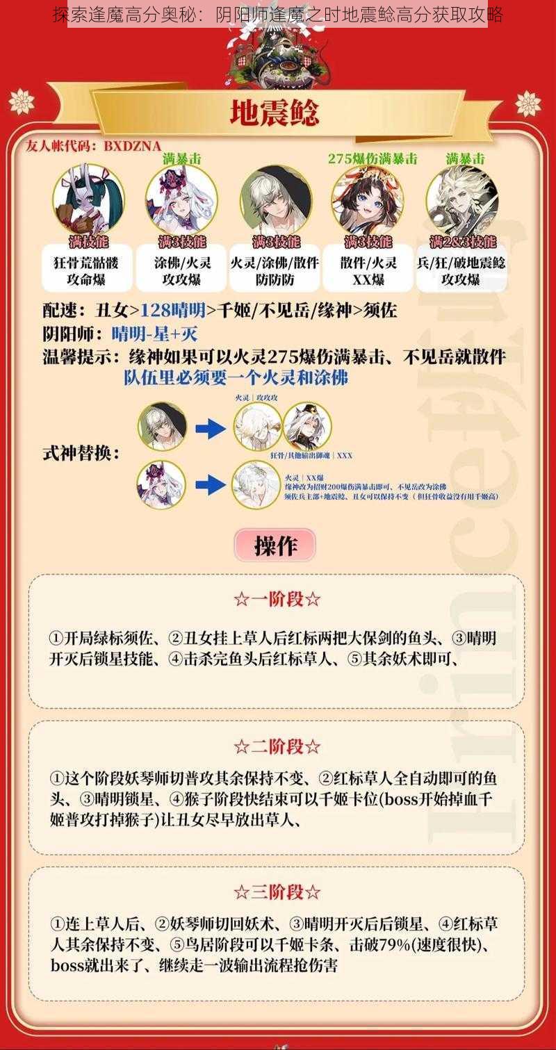 探索逢魔高分奥秘：阴阳师逢魔之时地震鲶高分获取攻略