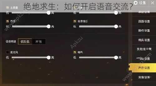 绝地求生：如何开启语音交流？