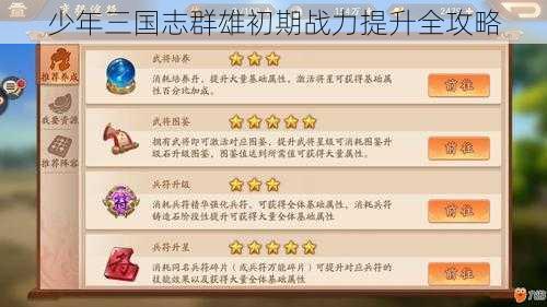 少年三国志群雄初期战力提升全攻略