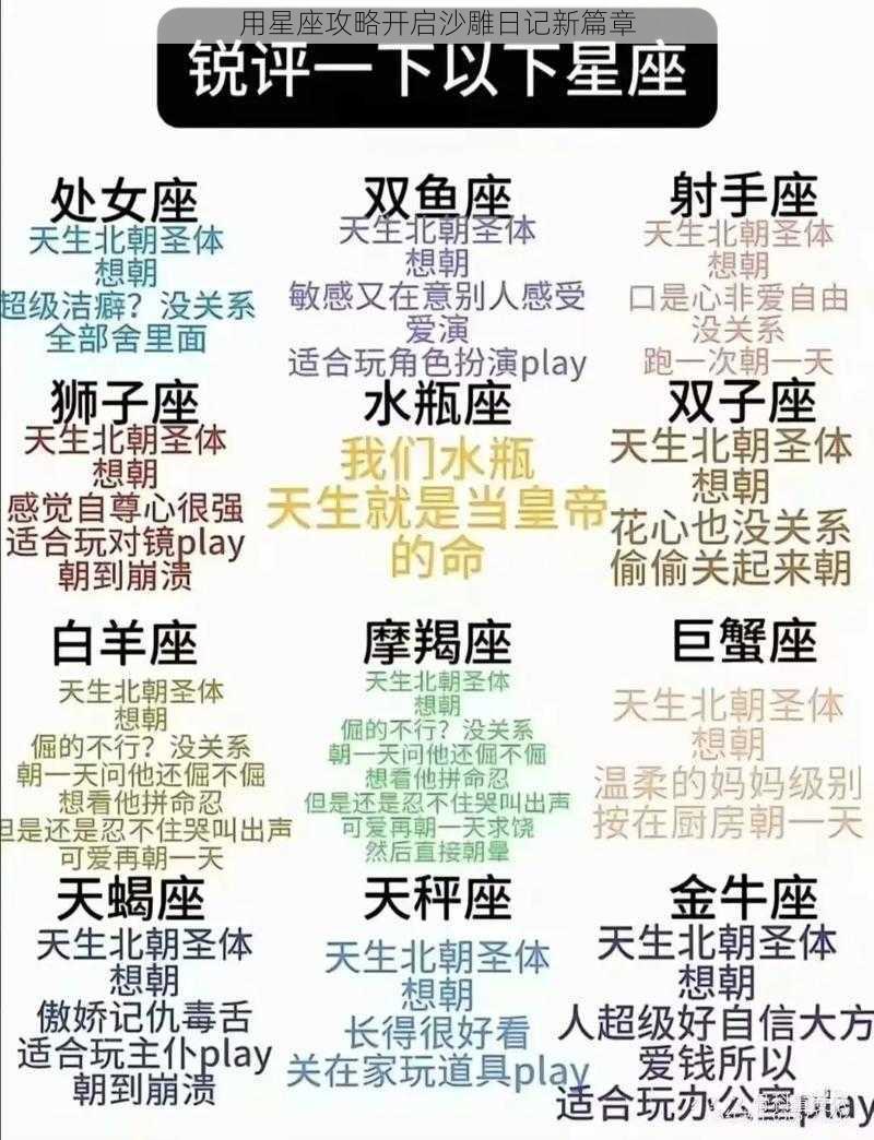 用星座攻略开启沙雕日记新篇章