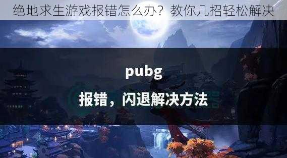 绝地求生游戏报错怎么办？教你几招轻松解决